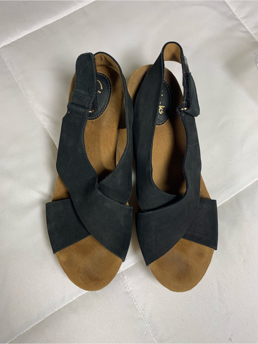 Pre loved CLARKS wedge heels womens size 9